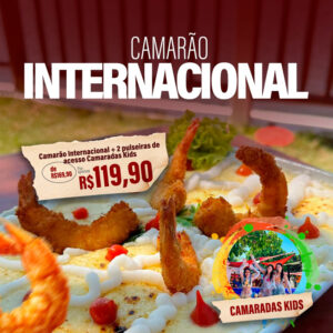 Camarão Internacional Camaradas + 2 Pulseiras do Espaço Kids de R$169,90 por apenas R$119,90.