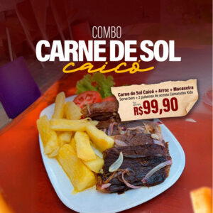 Carne de Sol de Caicó com Arroz e macaxeira + 2 Pulseiras do Espaço Kids de R$159,90 por apenas R$99,90.