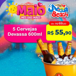 05 UNIDADES DE CERVEJA EISENBAHN OU DEVASSA 600ML DE 69,50 POR 55,90
