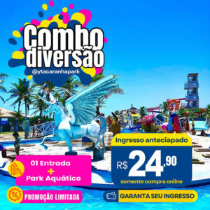 Diversão no Ytacaranha Park com Entrada + Acesso ao Park Aquático de R$100 por apenas R$24,90.